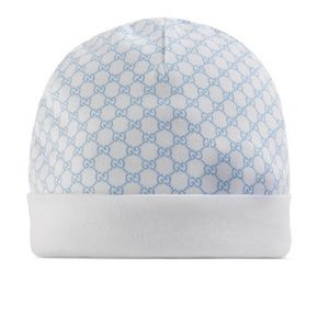 GG BABY HAT - baby blue Gucci baby beanie cotton